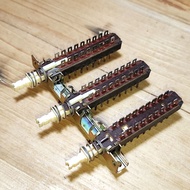 SCHADOW JAPAN 210FK 3x DPDT 6PDT x3 Push On Push Off Auto Reset locking push switch 12PDT