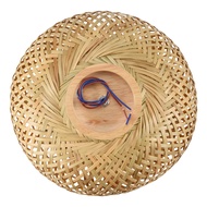 Bamboo Wicker Rattan Light Fixture Flush Mount Hanging Ceiling Lamp for Living Room Bedroom Dining R