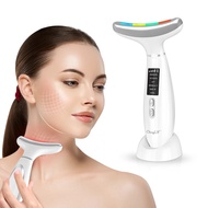 CkeyiN EMS Ultrasonic Face Neck Lifting Machine Cold and Hot Compress LED Photon Skin Tighten Reduce Double Chin Anti Wrinkle