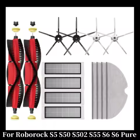 Roborock S5 S50 S502 S55 S6 S6 Pure E4 Vacuum Cleaner Brush Mops Hepa Filters Compatible with Robot