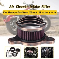 Motorcycle Air Filter Air Cleaner Kit CNC Intake System For Harley Davidson Sportster 883 1200 1991-