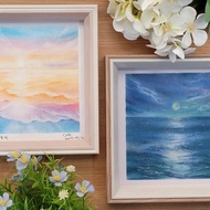 【讓我為你畫一封信 冰淇淋海】 陽光與月光 兩幅作品