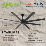 Regair Inovo Titanium 72 Kipas Siling Big Ceiling Fan 8 Blades Remote Control 72 Inch Fan Titanium 7