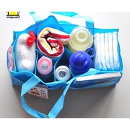 mingxuan2 Mother Diapers Bag Travel Outdoor Portable Nappy Storage Tote Bag Blue & Pink vn