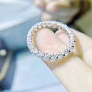 Full Eternal Ring Diamond Real Moissanite Luxury Pass Diamond Test Stone Ring Stack Moissanite Diamo