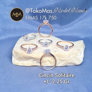 Cincin Amero Diamond Looks Emas Putih Emas Rosegold 750 kadar 17k