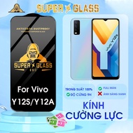 Tempered Glass for Vivo Y12S Y12A Clear Full Screen Black Dustproof Quality / For Vivo
