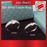 | 925 Silver CZ White Stones Couple Ring | Cincin Perkahwinan / Tunang Batu CZ Putih Perak 925