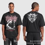 Gymshark Pure Cotton Breathable Fitness Short Sleeve Heavy Loose T-shirt Gymshark Style Sports Leisu