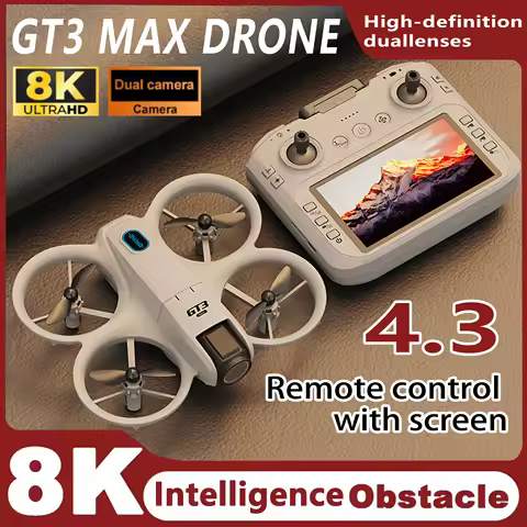 2026 NEW GT3 MAX 8K HD Drone GPS Professional Aerial Avoiding Obstacle 4.3" Remote Control Brushless
