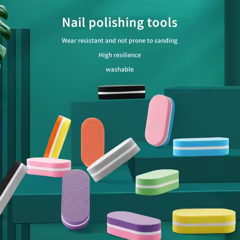 1pc lima de uñas Mini Nails Sponge File Buffer Block Buffing Sanding File Professional Pedicure Mani