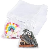 YONGQING Pack of 100 transparent organza bags, 15 x 20 cm, small gift bags, bags for filling with dr