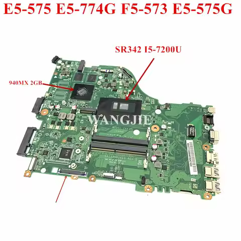 For Acer aspire E5-575 E5-774G F5-573 E5-575G Laptop Motherboard NBVET11008 ZAA DAZAAMB16E0 I5-7200U