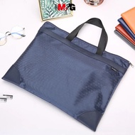 M&G Stationery A4 Large Capacity Handbag Official Zipper Bag Conference Bag Business Bag Black Blue 