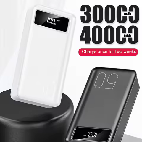 New Power Bank 30000mAh/40000mAh Portable Charger LED Light Poverbank Powerbank External Battery For
