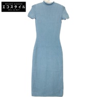 Ralph Lauren Purple Label 藍色針織高領短袖連身裙，XS 碼