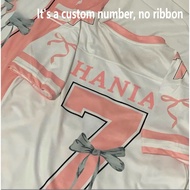 【Free Custom Name】Baju Jersey Perempuan Number 7 Dry shirt Coquette Oversized American Style Shoulde