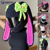 UQUEEN Motorcycle Helmet Covers Helmet Plush Bow Rabbit Ears Decorations Motocross Full Face Off Roa