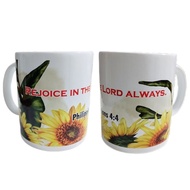 Coffee Mug with Bible Verse 11 oz * Philippians 4:4 * Christian Gift * Good News and Resources