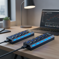 Hi-Speed 2.0 7-Port USB Hub with 480Mbps On/Off Switch  Hi-Speed 2.0 7-Port Hab USB dengan Butang Hi