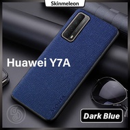 Huawei Y7A Casing Elegant Cross Pattern PU Leather Shockproof Case Soft TPU Protective Cover Phone C