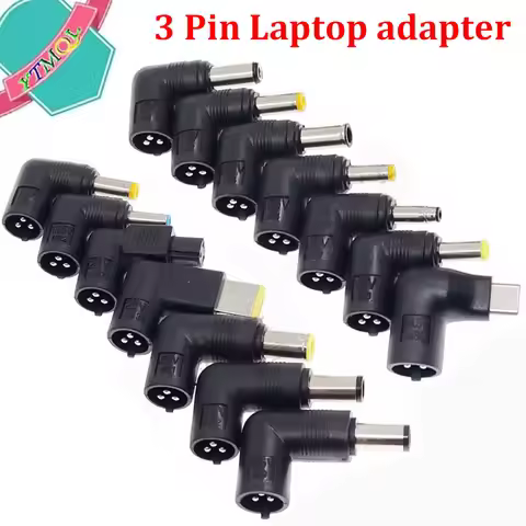 1Pcs 3Pin Jack Male USB Type C Laptop Adapter Connector 3 Pin Universal Dc Power Supply Adapter Char