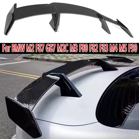 For BMW M2 F87 G87 M2C M3 F80 F82 F83 M4 M5 F90 Carbon Fiber Tail fins Rear Trunk Spoiler Guide Wing