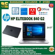 HP ELITEBOOK 840 G2 - CORE i5 5TH GENERATION - 8GB DDR3L RAM - 256GB SSD - 14.0"INCH HD DISPLAY - WI