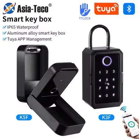 Fingerprint Key Box Storage Secret Key Lock Fusebox BLE Tuya / Ttlock App Unlock Support Wifi Gatewa