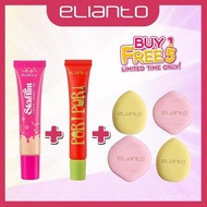 Elianto Bedak Asas Cecair Skin Tint+ Primer Pori-Pori+Puff Solekan Jari | {Elianto Skin Tint Foundat