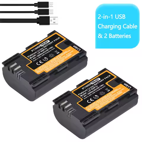 New 2800mAh LP-E6N LP-E6 Battery with USB Charge Port for Canon EOS 5D Mark II III IV 5DS 6D 7D 60D 