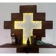 Wooden Altar..wall mount .made from mahogany wood.. 55 cm height.55 cm length.15 cm width..