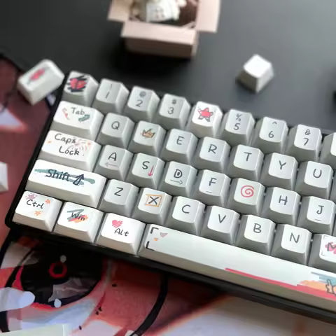 95 Keys Graffiti Keycap Cherry Profile PBT Keycap for Mechanical Keyboard Custom Cute Anime Key Caps