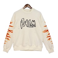 High Street Palm Angels new fashion flame LOGO print loose long-sleeved round neck sweater