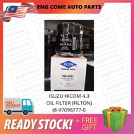ISUZU HICOM 4.3 OIL FILTER (FILTON) (FO 6757) (8-97096777-0)