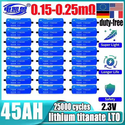 6/48pcs new Yinlong 2.3v 45ah LTO 66160 lithium titanate battery DIY 12V 24V 48V solar storage RV ca
