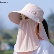 KISSCAT Face Mask Hat, Breathable Sun Protection Women Sun Hat, Fashion Wide Brim Farm Work Cap Face