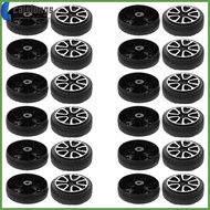 🧸 Toy Wheels 50Pcs Mini Plastic Round Tires 1.1X1.1X0.35In Easy Installation for Model Car Parts
