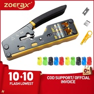 ZoeRax Cat6 Cat5 Cat5e 8P8C RJ45 Crimp Tool Pass Through Crimper Cutter Modular Connector Ethernet A