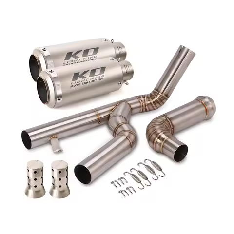 Motorcycle Exhaust Tail Mid Link Pipe Muffler Dual Outlet Tubes Removable DB Killer for KTM 1290 Sup