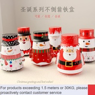 christmas✅New Tumbler Santa Snowman Storage Tin Box Snack Candy Box Gift Gift Box Christmas Tin Box Large VTP0