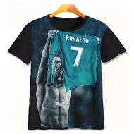 Kids Football T-Shirt - Cute 3D Football Shirt - Cristiano Ronaldo Football Printing T-Shirt Cr7-2-d