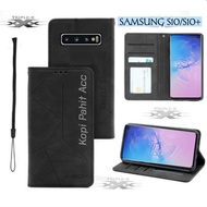 Case Samsung Galaxy S10 S10 Plus Flip Cover Wallet Sarung Hp Casing Dompet Flip Magnet