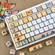 Zootopia Keycaps MOA Profile 130 Keys PBT Dye Sublimation Aula F75 F99 RK100 Mechanical Keycaps Roun