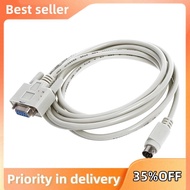 DB9P to 8P Mini Din RS232 Download Cable White 8.2 Ft for PLC -EH