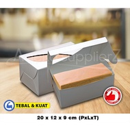 PUTIH Cake Box - Cake Box - Cake Box - Mica Cake Box| 20x12x9 cm - WHITE (20 pc)
