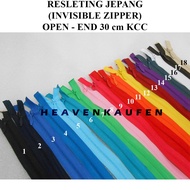 Japanese Zipper KCC Invisible Zipper/ 30 cm Open - Detachable (Open - End)