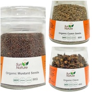 Sun Nature Organic Mustard Seeds 90g / Cumin Seeds 60g / Clove 45g