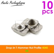 T Hammer Nut M8 Drop-In Aluminum Profile 4040 Contents 10pcs