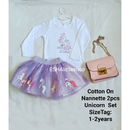 CottonOn+Nannette 2pcs Unicorn Set Reject (1-2Y)